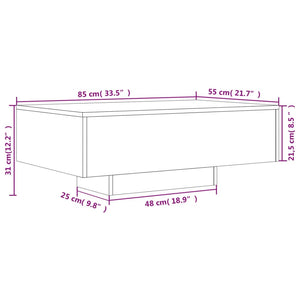 LED Couchtisch Betongrau 85x55 cm
