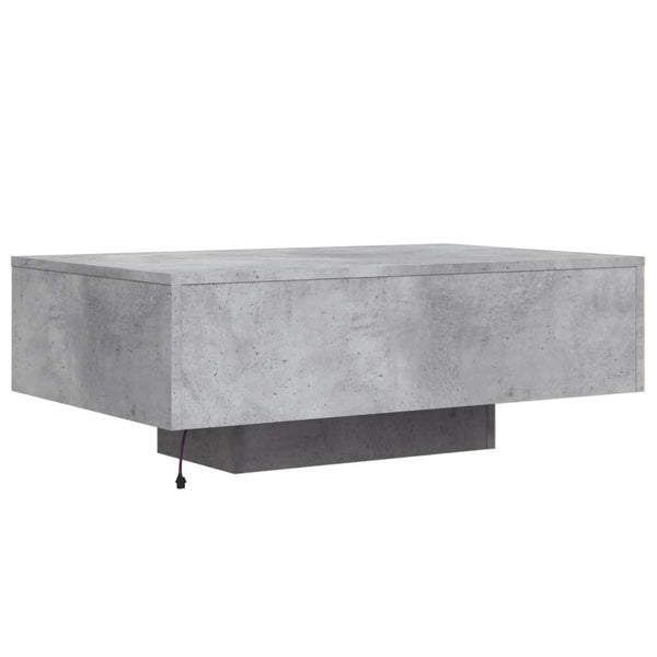 LED Couchtisch Betongrau 85x55 cm