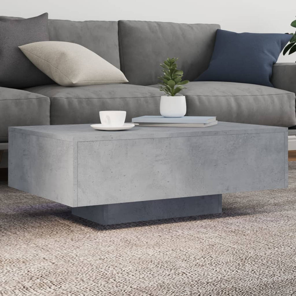 LED Couchtisch Betongrau 85x55 cm