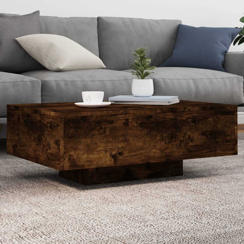 Couchtisch Räuchereiche mit LED 85x55 cm