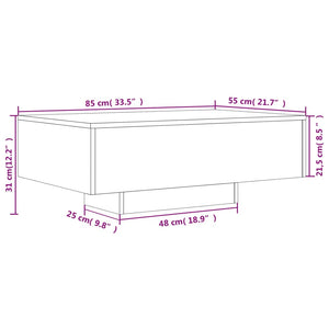 LED Couchtisch Grau Sonoma 85x55 cm