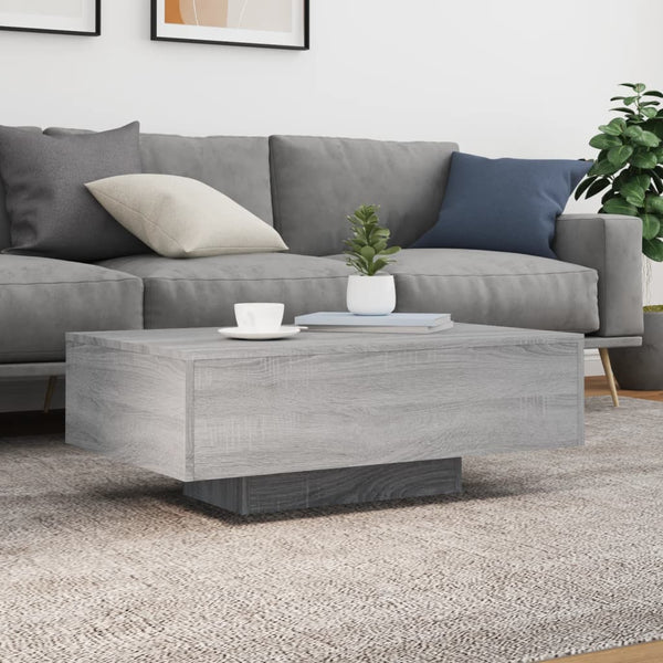 LED Couchtisch Grau Sonoma 85x55 cm