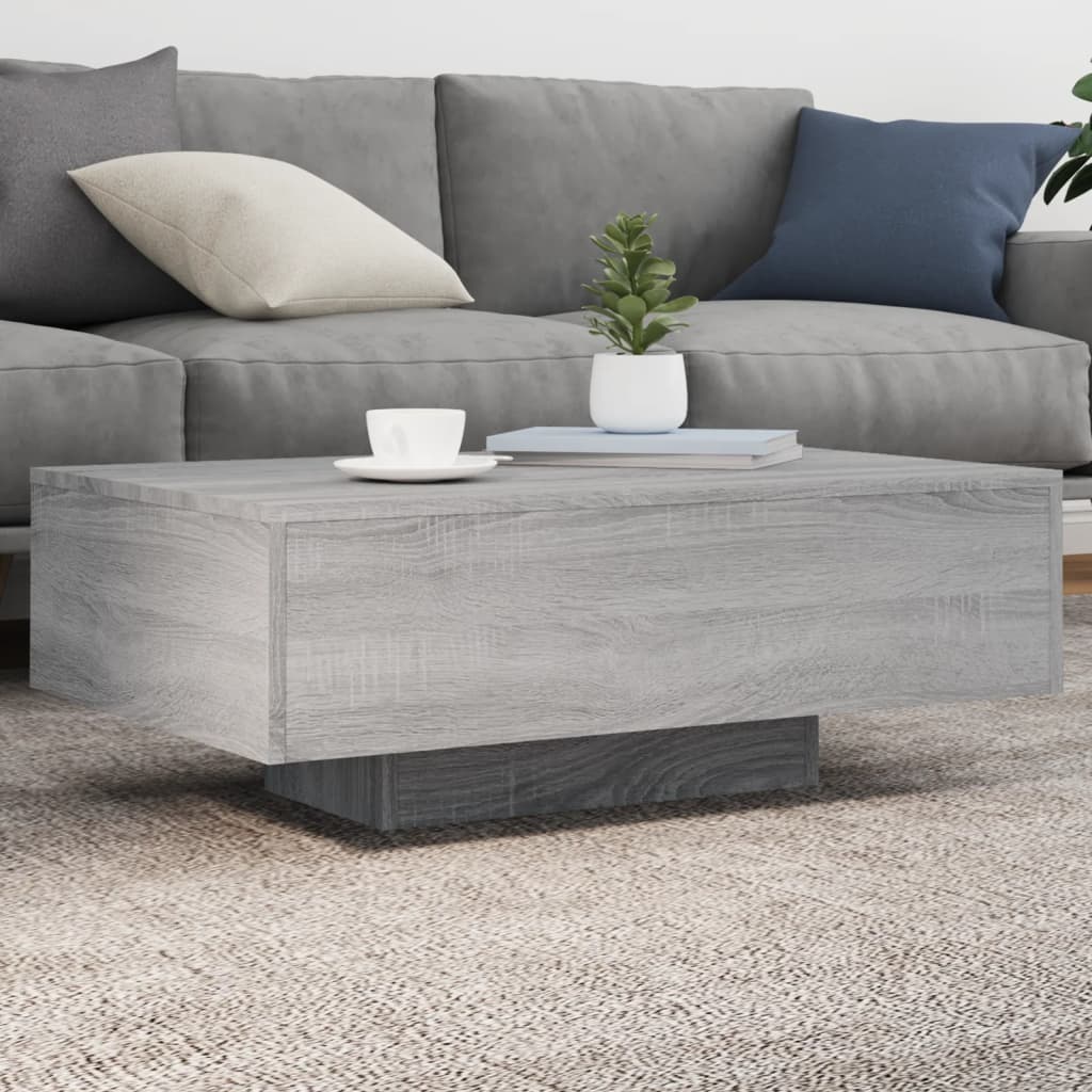 LED Couchtisch Grau Sonoma 85x55 cm