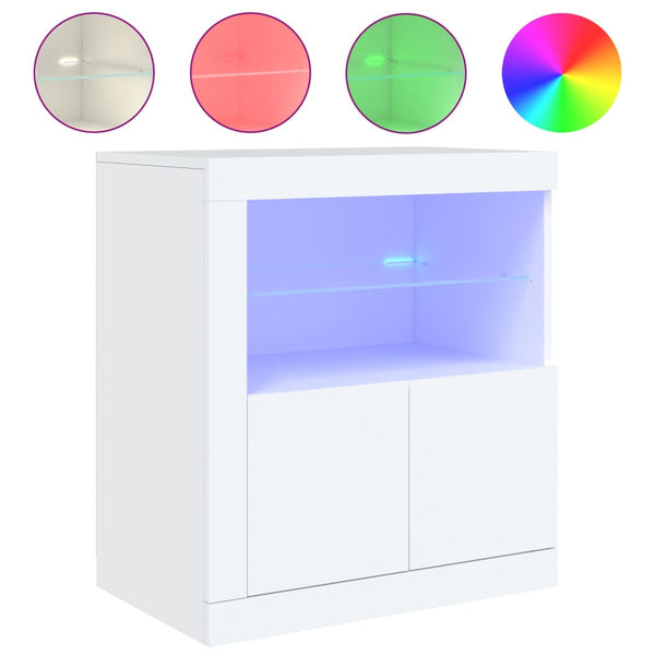Sideboard mit LED Weiß 60,5 cm