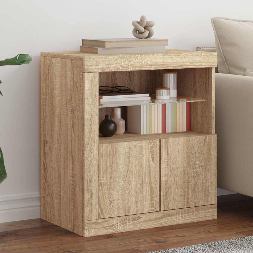 Sideboard mit LED Sonoma Eiche 60,5 cm