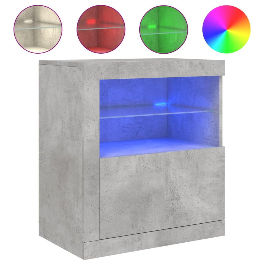 Sideboard mit LED Betongrau 60,5 cm