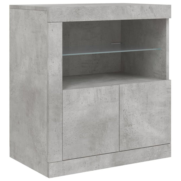 Sideboard mit LED Betongrau 60,5 cm
