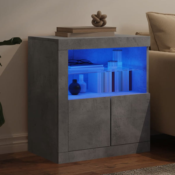 Sideboard mit LED Betongrau 60,5 cm