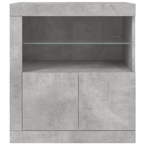 Sideboard mit LED Betongrau 60,5 cm