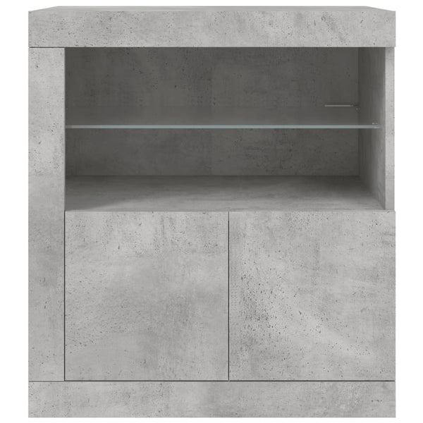 Sideboard mit LED Betongrau 60,5 cm