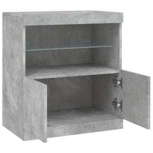 Sideboard mit LED Betongrau 60,5 cm