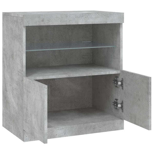 Sideboard mit LED Betongrau 60,5 cm
