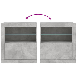 Sideboard mit LED Betongrau 60,5 cm
