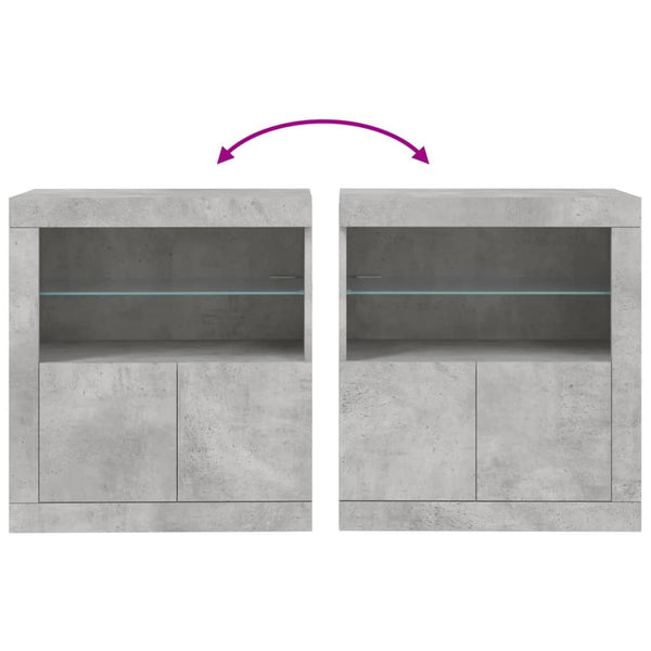 Sideboard mit LED Betongrau 60,5 cm