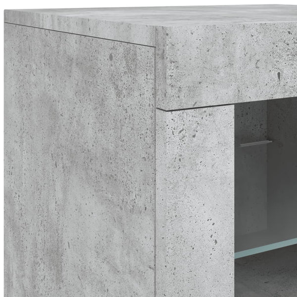 Sideboard mit LED Betongrau 60,5 cm