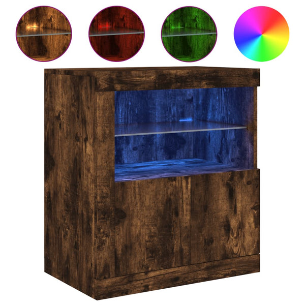 Sideboard Räuchereiche mit LED-Leuchten 60,5 cm