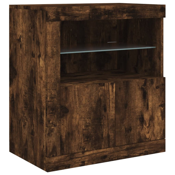 Sideboard Räuchereiche mit LED-Leuchten 60,5 cm