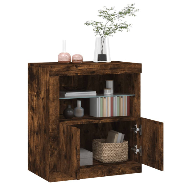 Sideboard Räuchereiche mit LED-Leuchten 60,5 cm