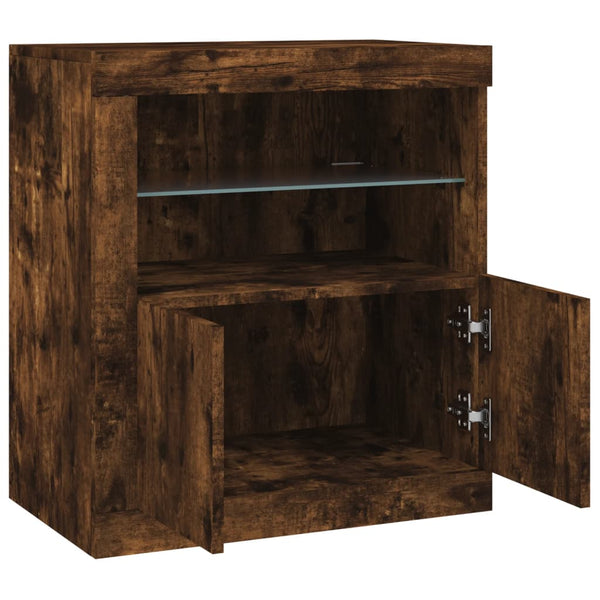 Sideboard Räuchereiche mit LED-Leuchten 60,5 cm