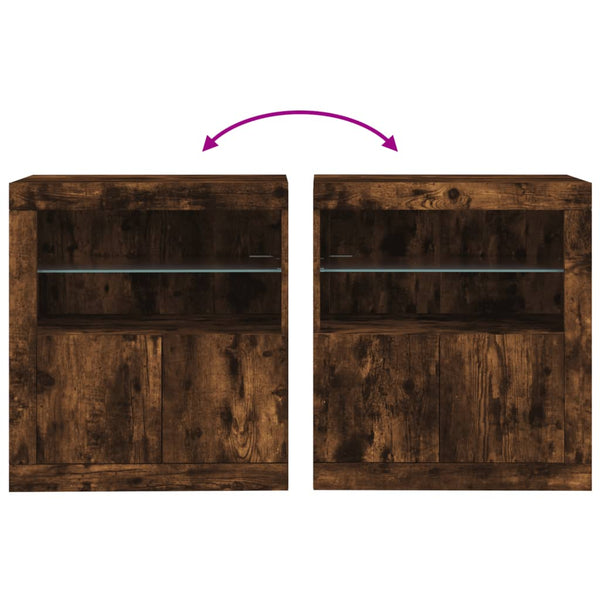 Sideboard Räuchereiche mit LED-Leuchten 60,5 cm