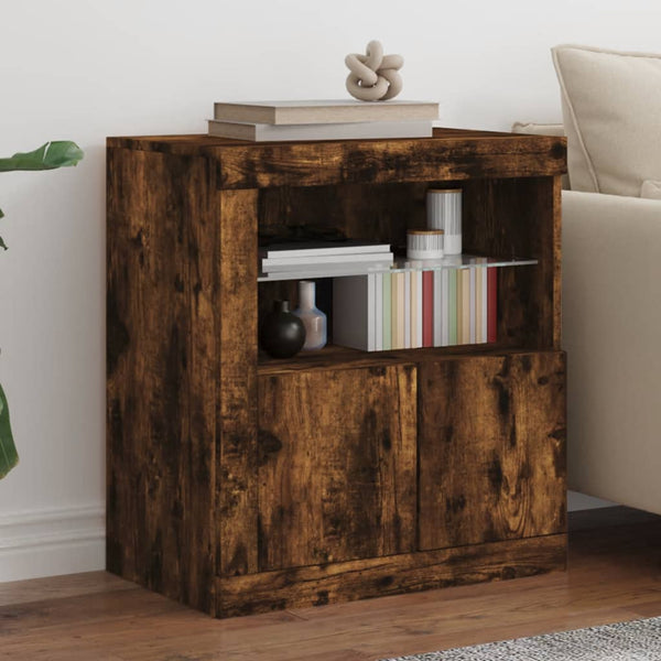 Sideboard Räuchereiche mit LED-Leuchten 60,5 cm
