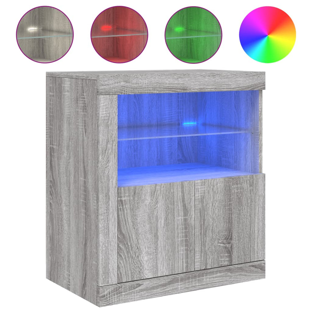 vidaXL Sideboard with LED Lights Sonoma Grey 60.5x37x67 cm