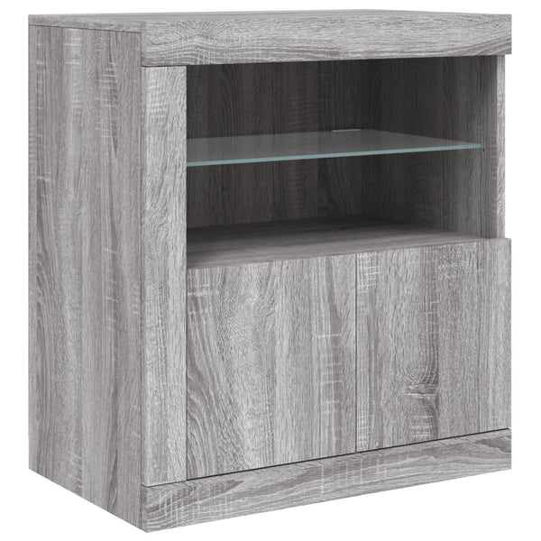 Graues Sideboard mit LED-Leuchten