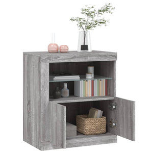 Graues Sideboard mit LED-Leuchten