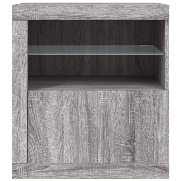 Graues Sideboard mit LED-Leuchten