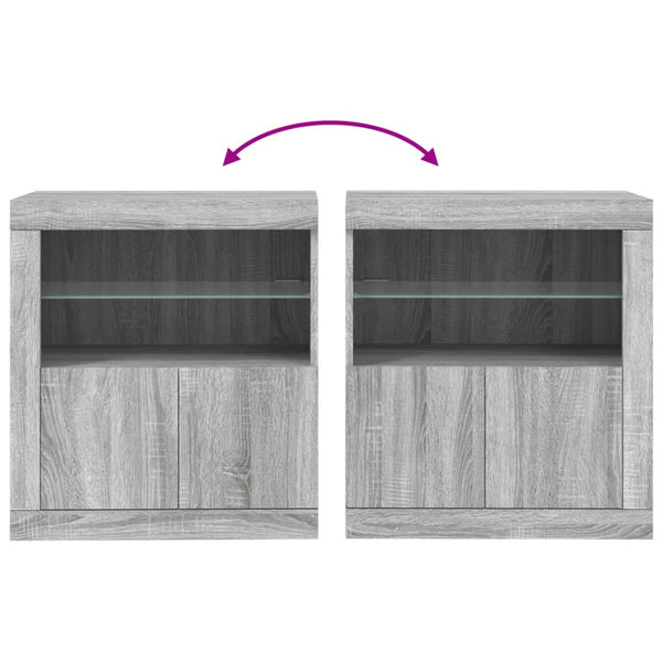 Graues Sideboard mit LED-Leuchten