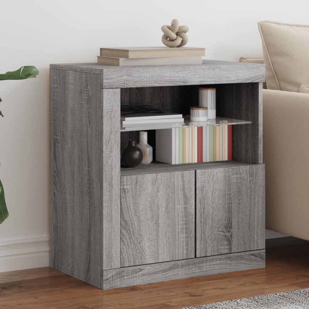 vidaXL Sideboard with LED Lights Sonoma Grey 60.5x37x67 cm