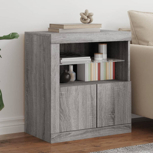 Graues Sideboard mit LED-Leuchten