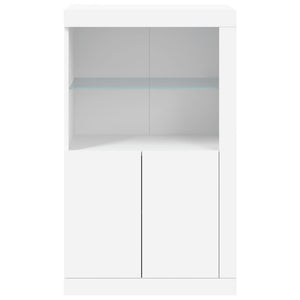 Beistellschrank Weiß mit LED-Leuchten