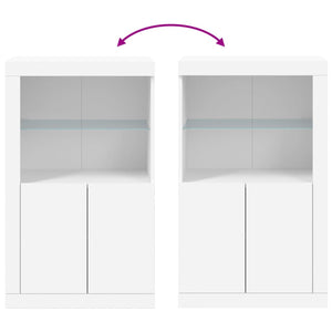 Beistellschrank Weiß mit LED-Leuchten
