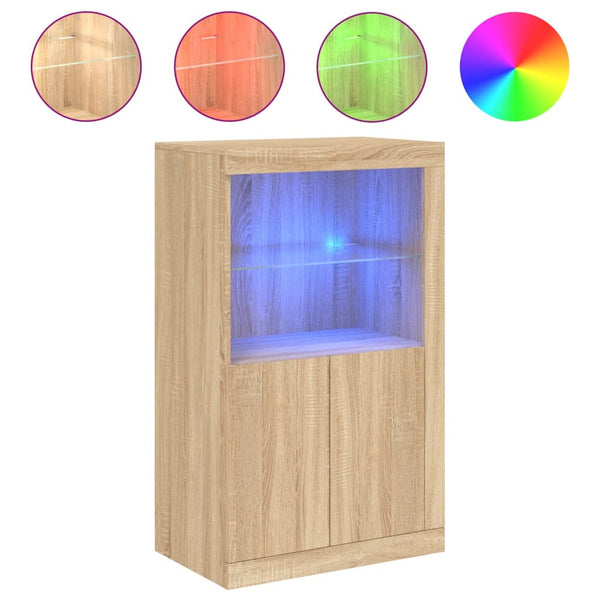 Beistellschrank Sonoma Eiche mit LED