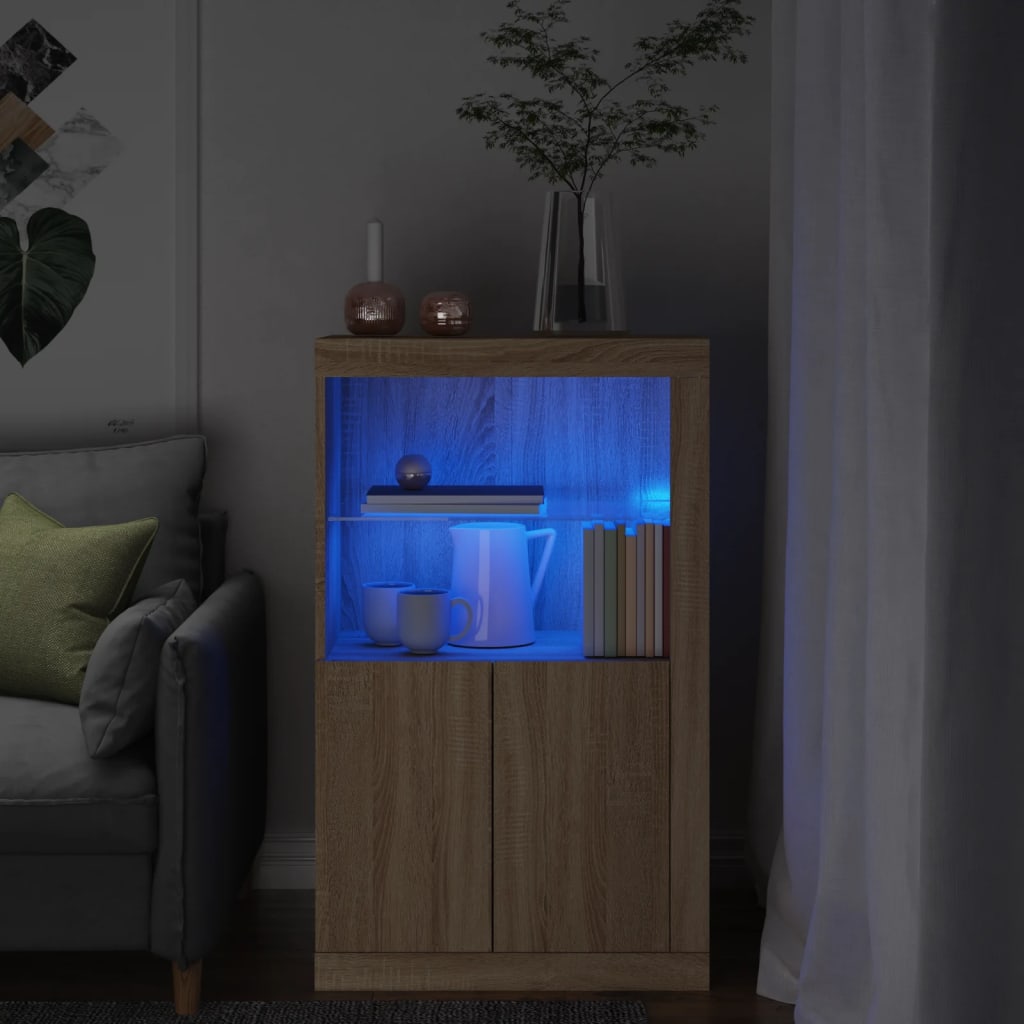 Beistellschrank Sonoma Eiche mit LED