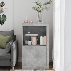 Beistellschrank mit LED Betongrau