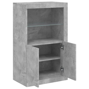 Beistellschrank mit LED Betongrau