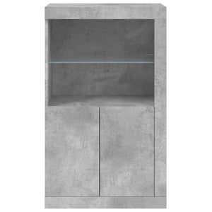 Beistellschrank mit LED Betongrau