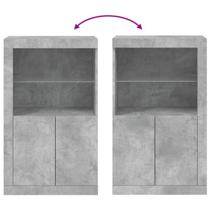 Beistellschrank mit LED Betongrau