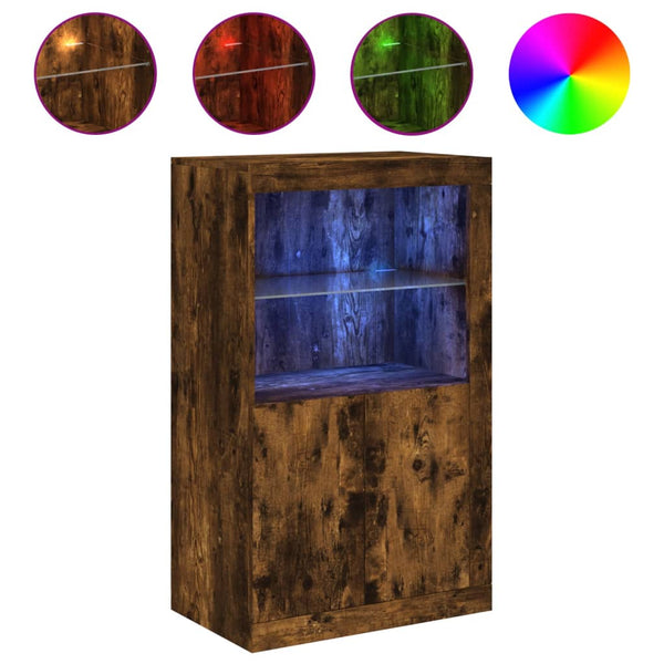 Beistellschrank Räuchereiche mit LED