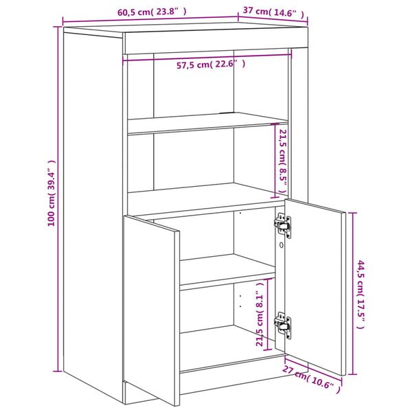 Beistellschrank Räuchereiche mit LED