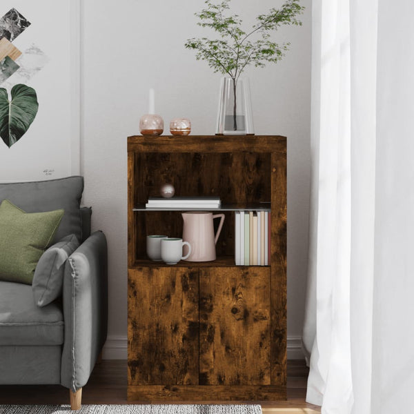 Beistellschrank Räuchereiche mit LED