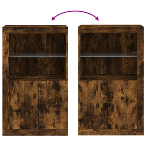 Beistellschrank Räuchereiche mit LED