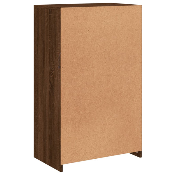 Beistellschrank mit LED Braun Eiche