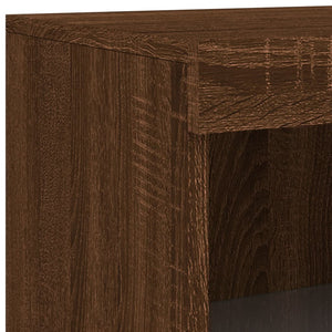 Beistellschrank mit LED Braun Eiche