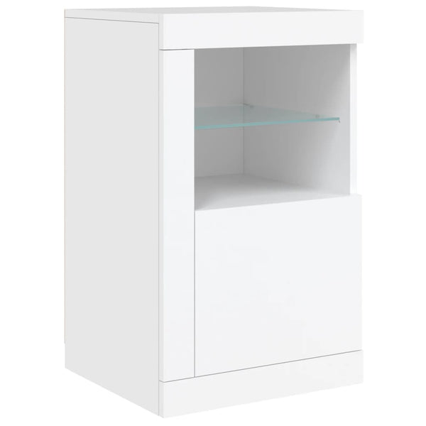 Beistellschränke mit LED, 2er Set, Weiß
