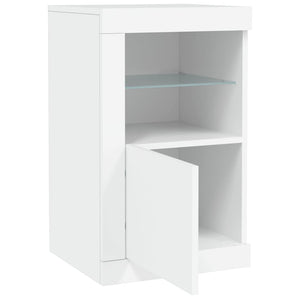 Beistellschränke mit LED, 2er Set, Weiß