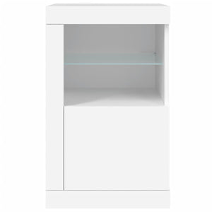 Beistellschränke mit LED, 2er Set, Weiß