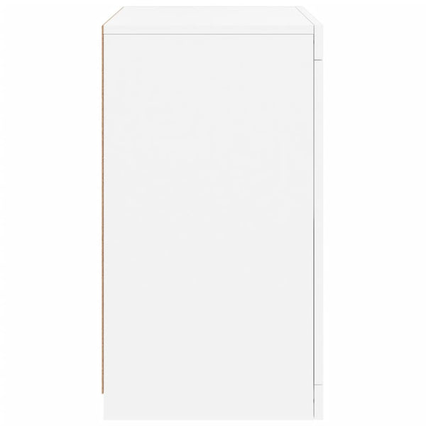 Beistellschränke mit LED, 2er Set, Weiß